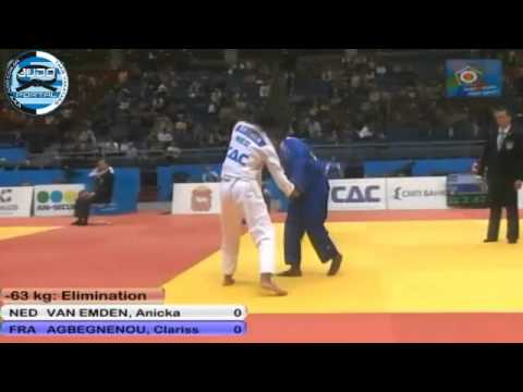 -63kg VAN EMDEN (NED)-AGBEGNENOU  (FRA)European Judo Championship Chelyabinsk 2012