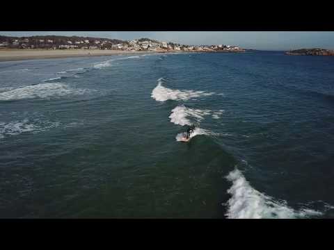 Drone footage of surfers at Good Harbor Beach
