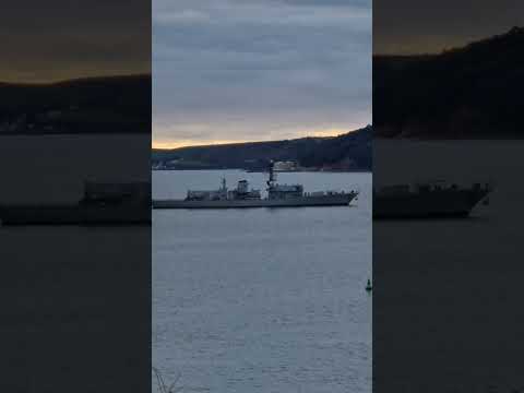 HMS Portland in Plymouth sound #royalnavy  #frigate #plymouth #navyships
