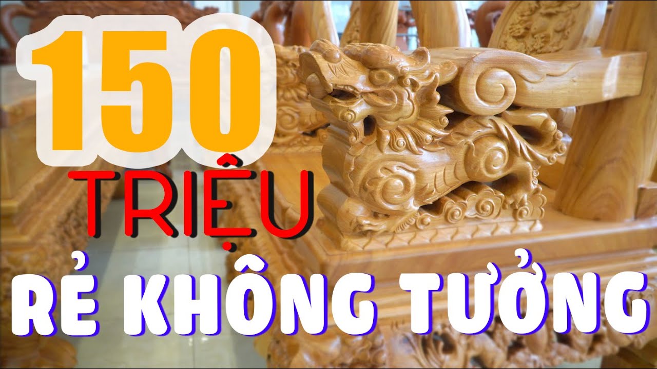 Bộ bàn ghế phòng khách Nghê Ba Đầu tay 16 gỗ gõ đỏ | RẺ NHẤT thời điểm hiện tại | Đồ gỗ XUANBAC