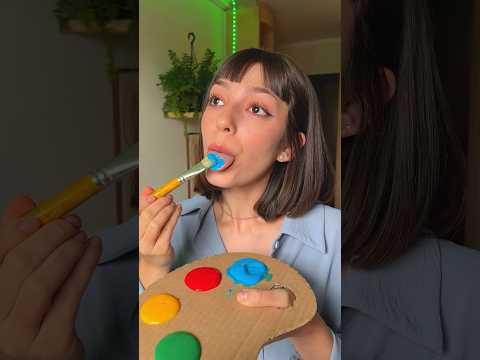 não acredito que comi tinta fake e amei 💀🤫 #tintafake #asmr #asmrsounds #satisfying