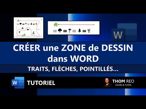 La ZONE DE DESSIN + traits pointillés, flèches et crayon (Formation WORD)