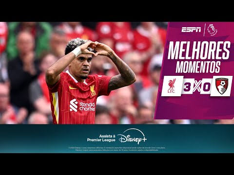Gols e lances de Liverpool x Bournemouth