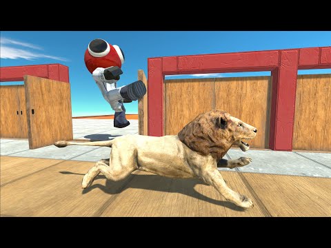 Rainbow Friends Red Are Behind The Door - Animal Revolt Battle Simulator