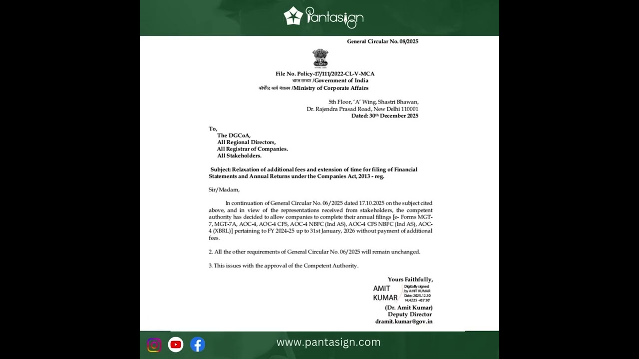 New Filing Deadlines for Financial Statements and Annual Returns (January 31, 2026)