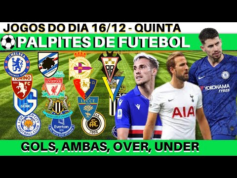 Palpites de Futebol para Hoje 16/12, QUINTA.