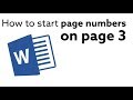 Microsoft Word How To Start Page Numbers On Page 3
