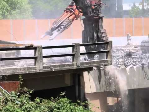 Demolition of the Bear Creek Bridge on Fern Valley Road