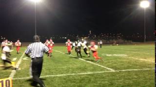 Quick feet help this runner get yardage