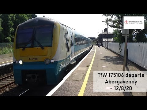 TfW 3 car 175106 departing Abergavenny for Manchester Piccadilly! - 12/8/20