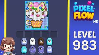 Pixel Flow Level 983 Solution Walkthrough
