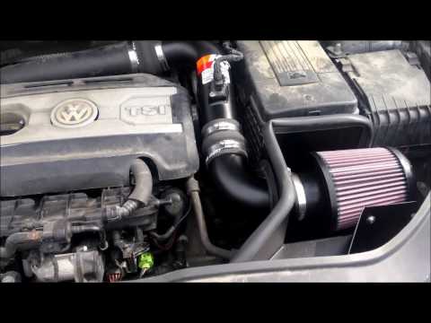 Stock vs HI FLOW air intake INSANE sound difference VW GTI 2.0T