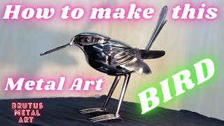How to make this shiny Metal Art bird from cutlery only !