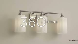 1_Watch A Video About the David Brushed Nickel and Fluted Glass 3 Light Bath Light