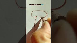 Bubble letter 'T' | calligraphy | @PaintTheFont #shorts #viralvideo #PTFart