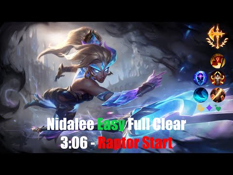 Nidalee Easy Full Clear - 3:06 Raptor Start - Patch 25.12