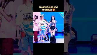 Pharita’s Cute Bow to Giselle at Music Bank 🥰#베이비몬스터 #babymonster #shorts #kpop #yg