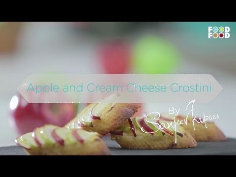 Apple and Cream Cheese Crostini Recipe | Toasted Bread with Apple and Cheese Recipe | FoodFood