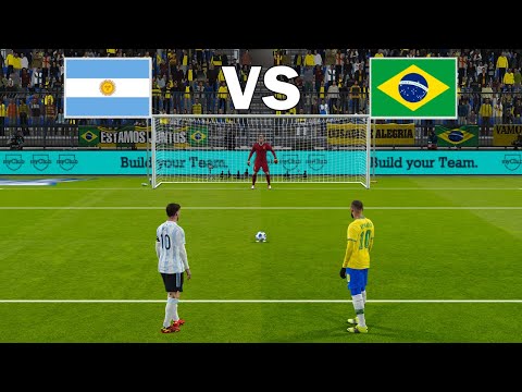 Argentina vs Brazil | Penalty Shootout Final Copa America 2024 Messi vs Neymar | eFootball PES 2021