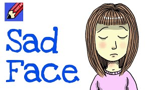 How to draw a Sad Face Real Easy - |Step by Step with Easy - Spoken Instructions