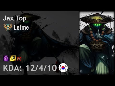 Jax Top vs Dr. Mundo - Letme - KR Challenger Patch 7.19