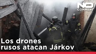 Drones rusos atacan Járkov, dañan viviendas y dejan 2 heridos