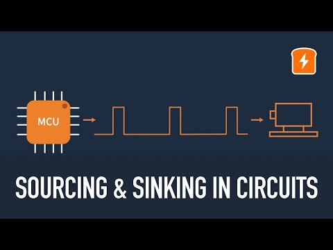 What is sourcing and sinking in a circuit?