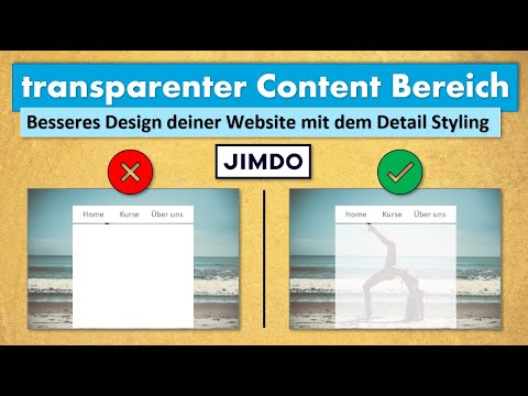 Content Bereich deiner Jimdo Website transparent gestalten mit der Detail Styling Funktion