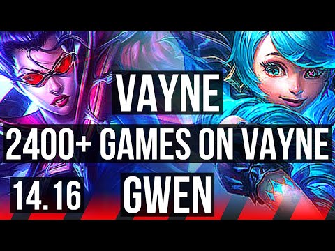 VAYNE vs GWEN (TOP) | 8/1/5, 2400+ games, Legendary | EUW Grandmaster | 14.16