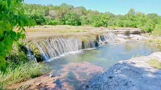 Visual overview of the Bull Creek Greenbelt route, covering the Upper Falls, the main spillway, and the limestone creek bed.