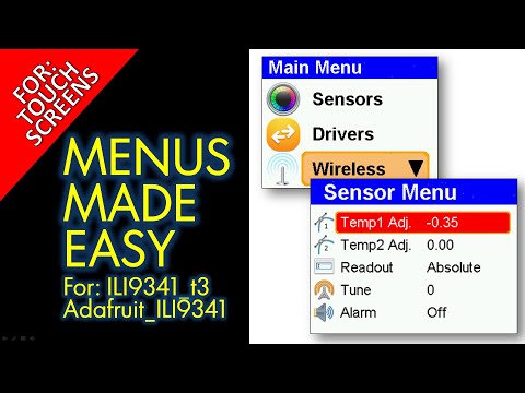 Menu library for touch screens and/or mechanical buttons - ILI9341 displays