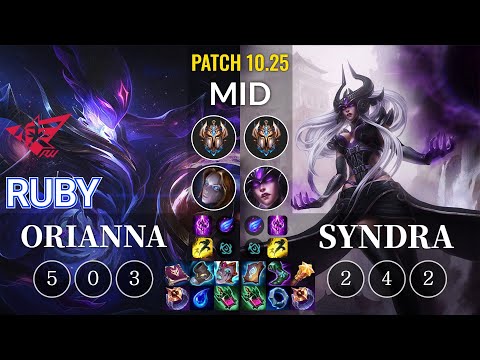 RW Ruby Orianna vs Syndra Mid - KR Patch 10.25