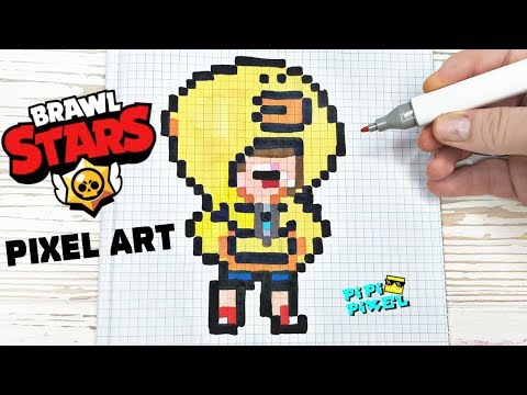 SALLY LEON из ИГРЫ BRAWL STARS РИСУНКИ ПО КЛЕТОЧКАМ - PIXEL ART