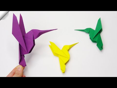 Paper hummingbird - Origami bird easy