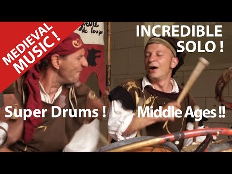 Drummers.!! Drums !! .Medieval Solo and Duo.Middle ages ! Street Musicians ! Video