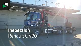 شاحنة ذات الخطاف Renault C 480 8X4 Palfinger Q170Z95TR Kran Crane 20 tons hooklift Lift+s | صورة 4 - Autoline
