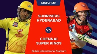 🔴LIVE Cricket Scorecard SRH vs CSK | IPL 2020 - 29th Match | Sunrisers Hyderabad Chennai Super King