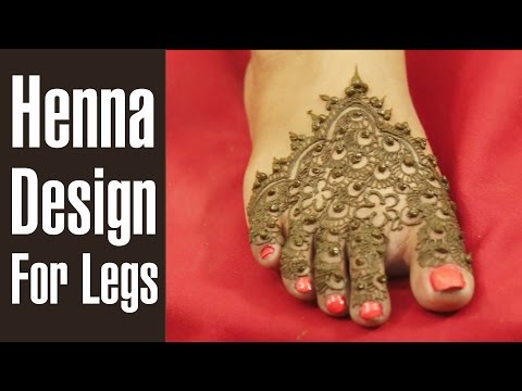 足のための優雅な装飾的なヘナの設計 (Elegant Ornamental Henna Design For Legs)