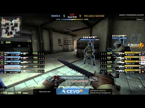 CEVO-Pro CS:GO Season 4: Ronin 5 vs. Reliable Gaming - Week 7:1 on de_dust2