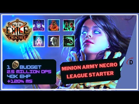 MINION ARMY NECROMANCER LEAGUE STARTER - PATH OF EXILE 3.21 - CRUCIBLE LEAGUE