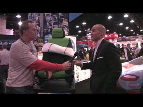 Coverking seat cover installation at SEMA 2012