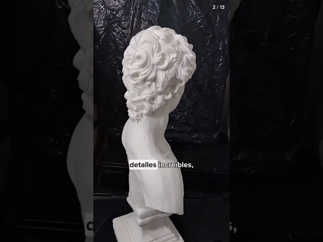 Vídeo relacionado con Zasdvn Estatua de cabeza de David, figura de busto de resina de 16 cm, escultura clásica de mitología griega, busto romano clásico, escultura de estilo romano de David, maceta de brochas de maquillaje