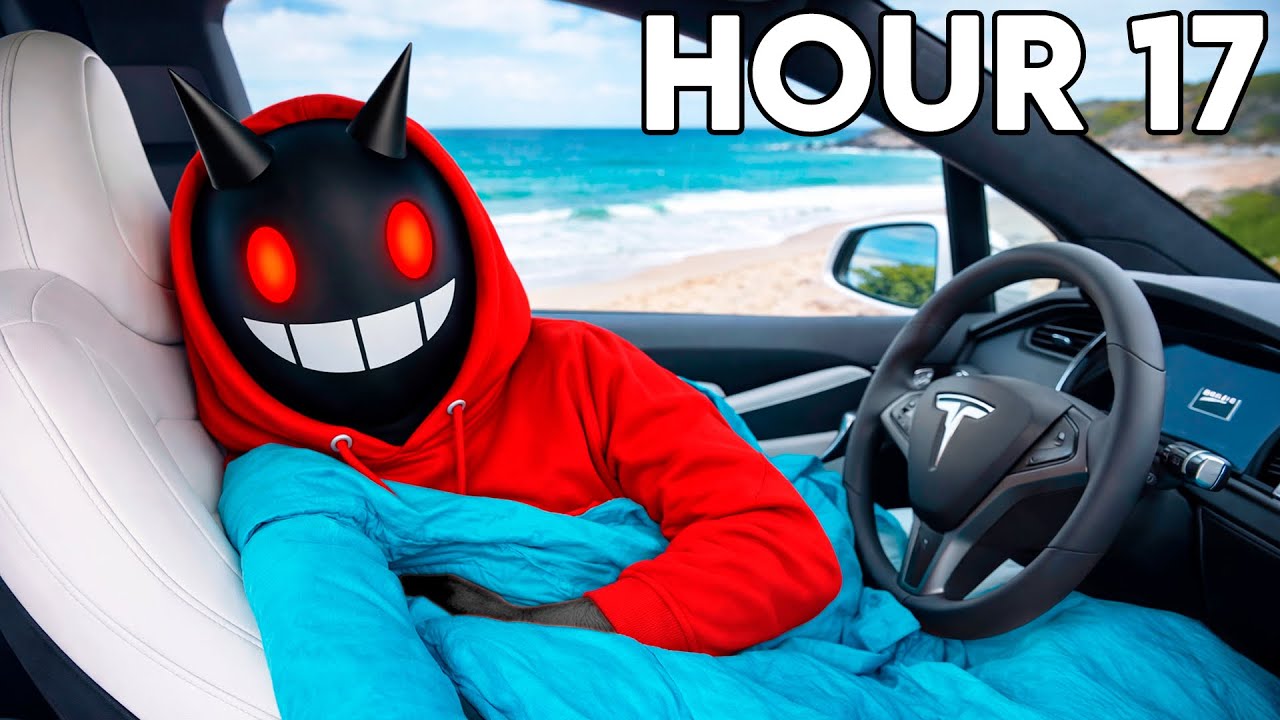 Living In MY TESLA For 24 HOURS...