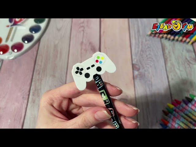 Карандаш Game с фигурным ластиком в ассортименте - видео