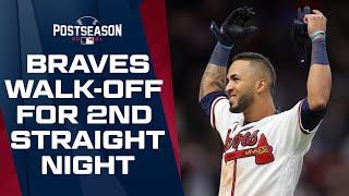 BRAVES WALK-OFF AGAIN! Eddie Rosario's big hit helps Atlanta walk-off for the second straight night!