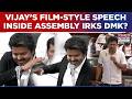 After Vijay S Cinematic Gesture Inside Tamil Nadu Assembly Udhayanidhi Stalin Slams TVK Chief