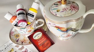 ULTRA Liquid Art! 🦋 NEW Thin Acrylics & Tea Staining? Image Hack For Acrylic Pouring!