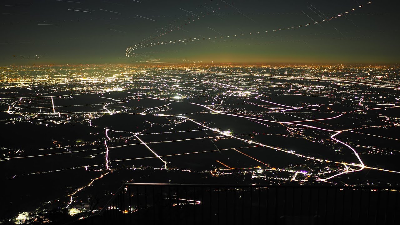 筑波山から見る関東平野の夜景