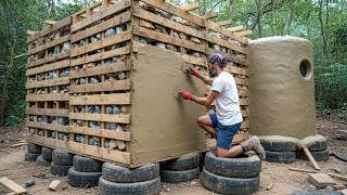 Man Builds a House with Pallets, Wheels, and Trash | Start to Finish by @MichaelValentino