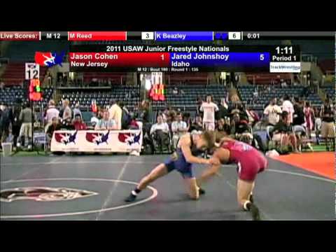 Junior Freestyle 135   Jared Johnshoy ID vs  Jason Cohen NJ